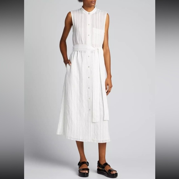 Vince Stripe Gauze Sleeveless Shirtdress - Picture 11 of 11